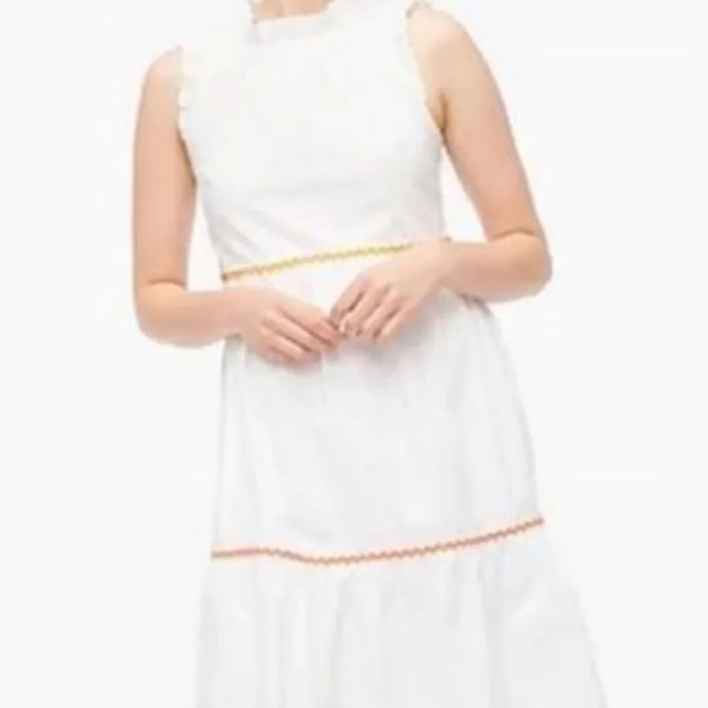 NWT J. Crew Tiered Midi Ruffle Dress with Rickrack Trim Womens Sz 2 MSRP $90